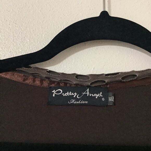 Pretty Angel Brown Lagenlook Forest Fairy Boho Oversized Hippie Tunic Top XL - Picture 7 of 8